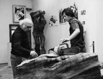 Augusto e Franco Murer nello studio.